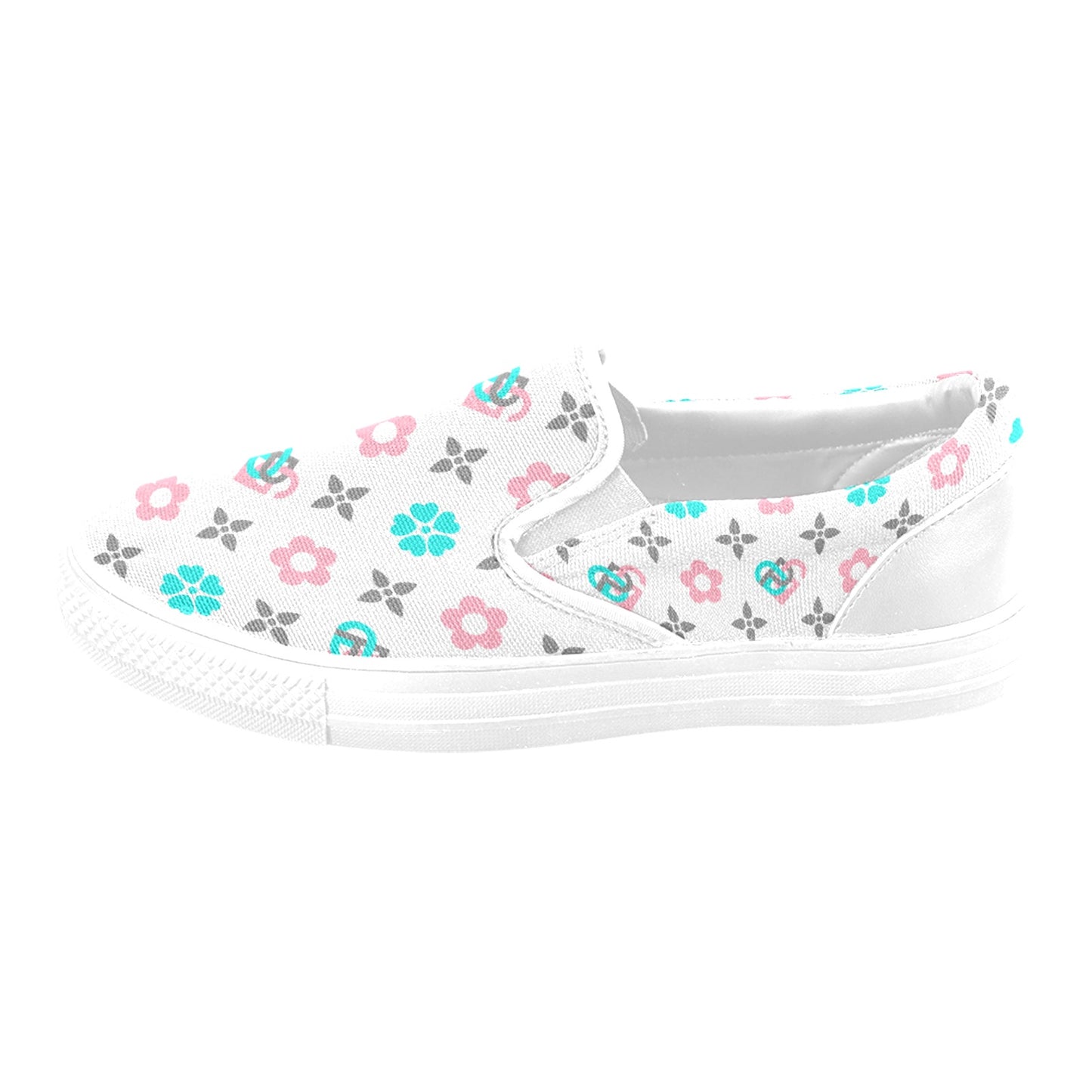Slip-on Canvas Women's Shoes (Model 019) (Two Shoes With Different Printing)