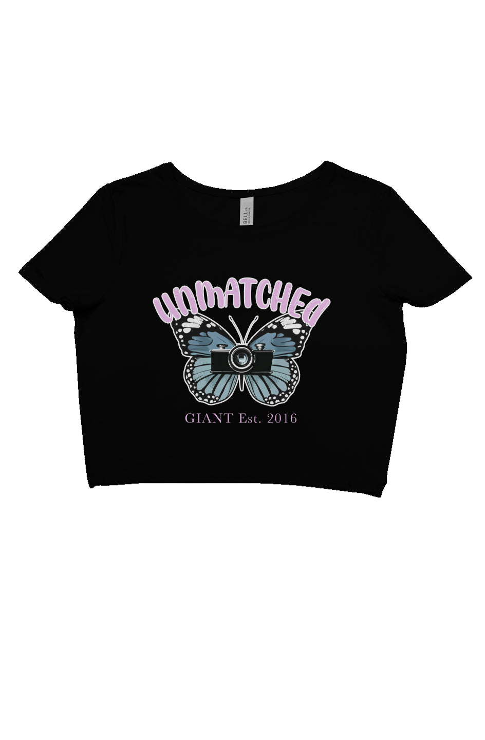 unmatched butterfly crop tee
