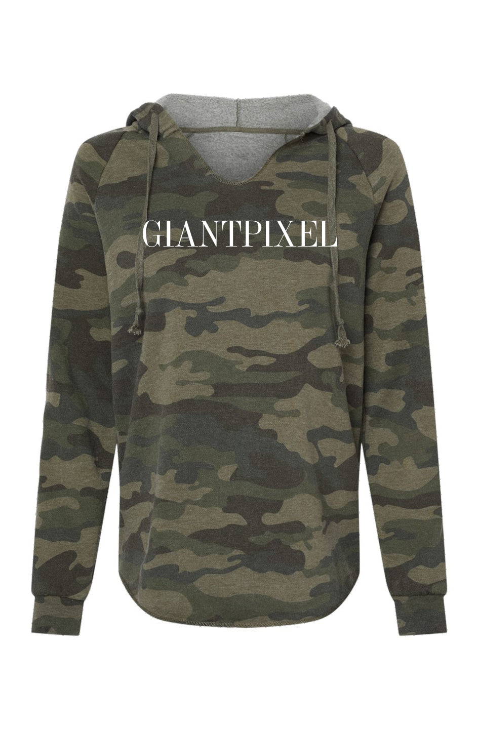Womens Lightweight Camo Hooded Sweatshirt