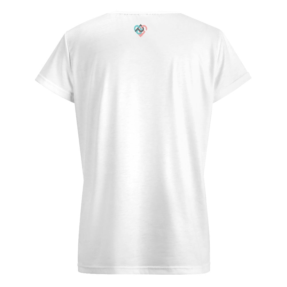 V-neck short sleeve T-shirt Butterfly Unmatched