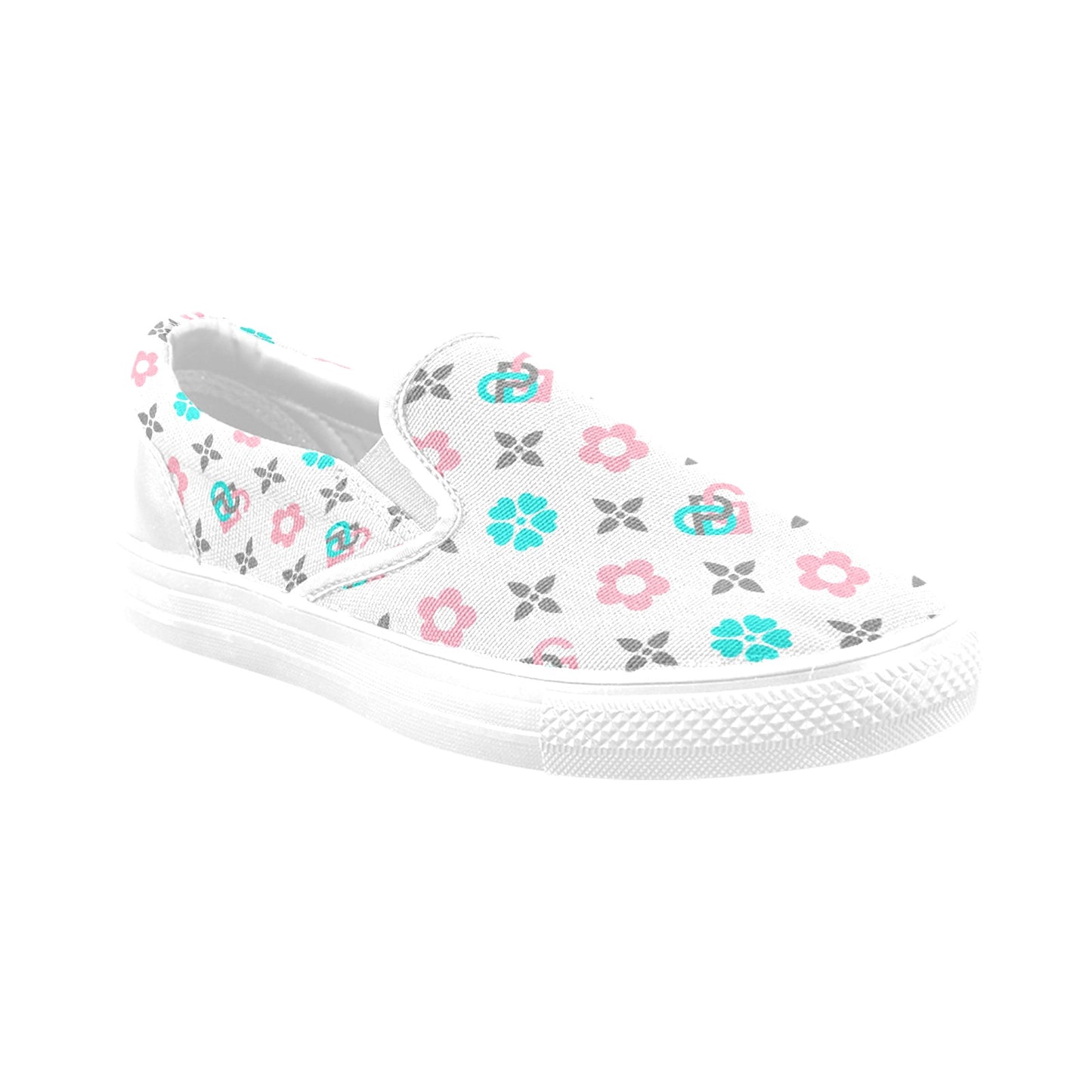 Slip-on Canvas Women's Shoes (Model 019) (Two Shoes With Different Printing)