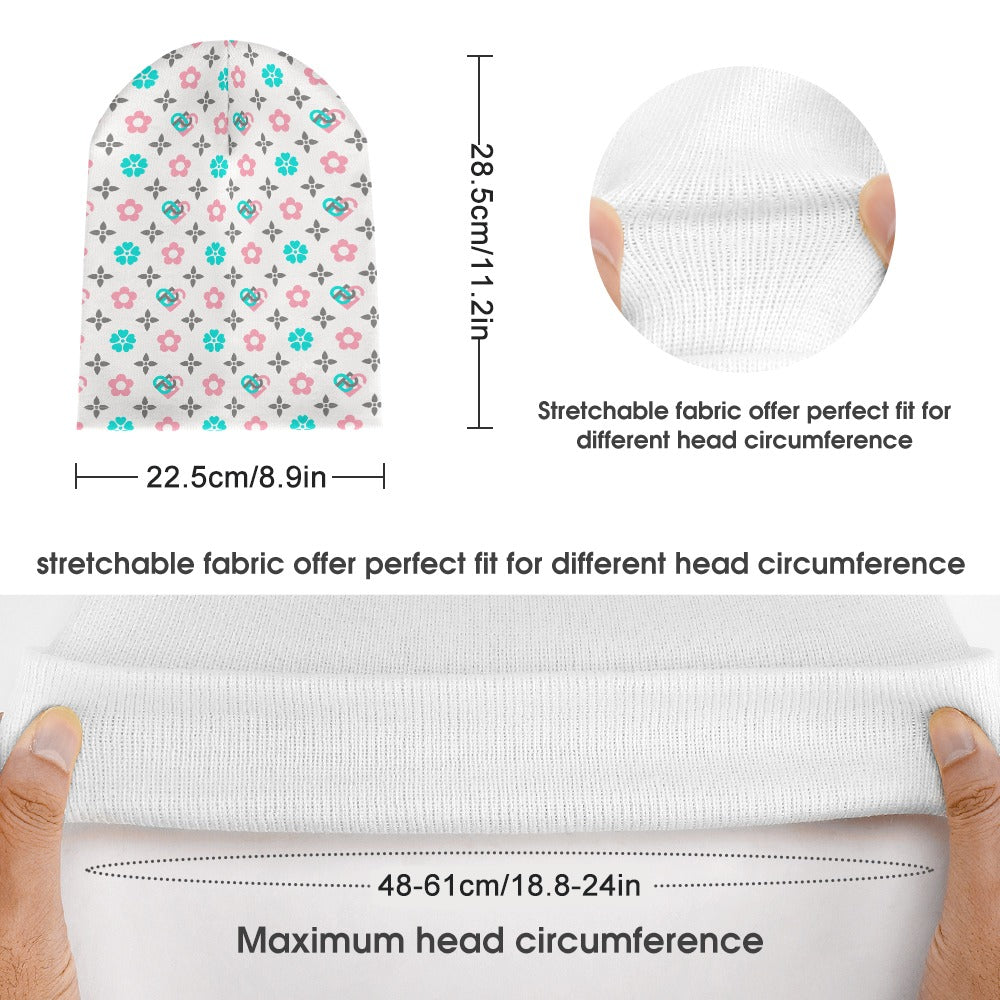 Full printed knitted hat