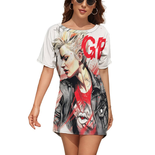 Round Neck Doll Sleeve Loose T-Shirt