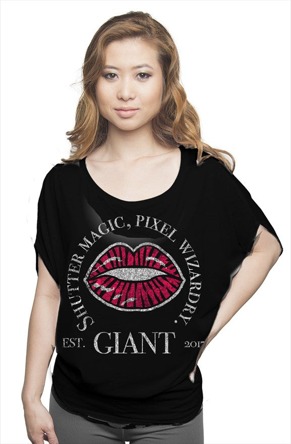 GP Lips flowy draped tee