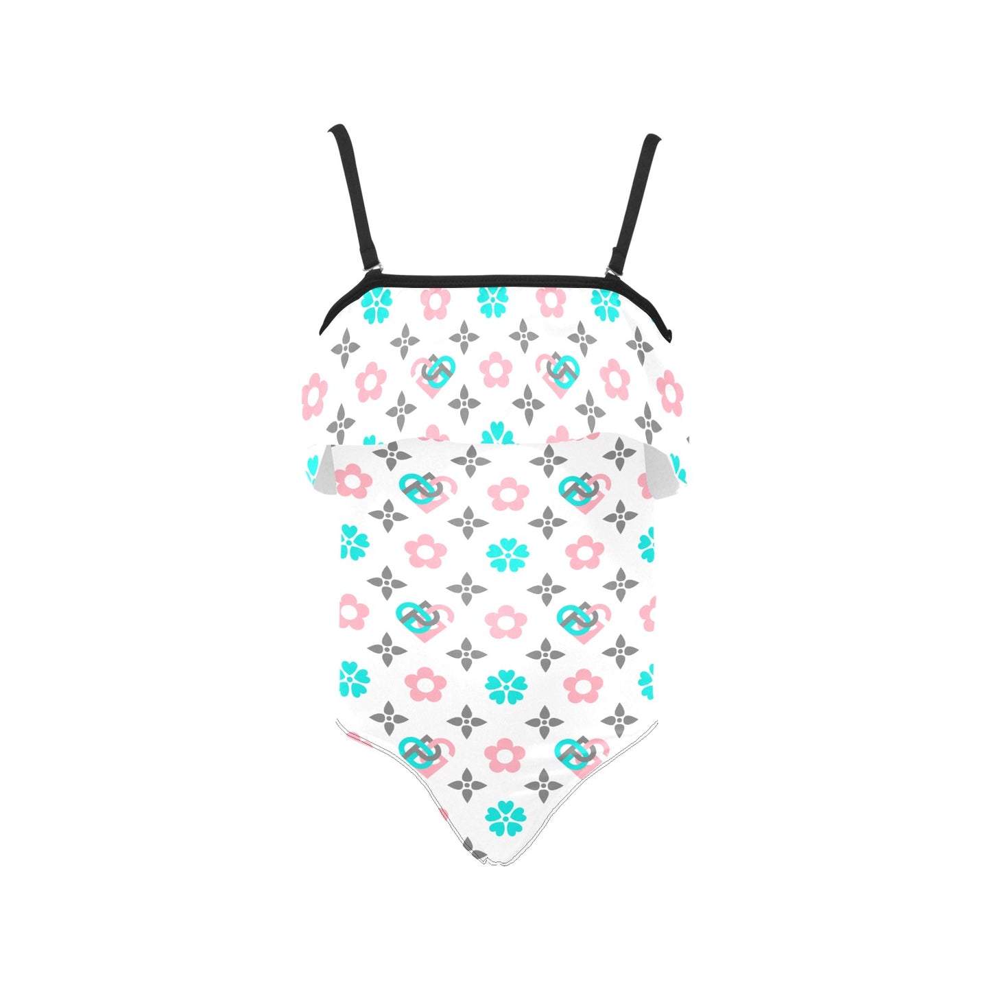 Kids' Spaghetti Strap Ruffle Swimsuit (S26)