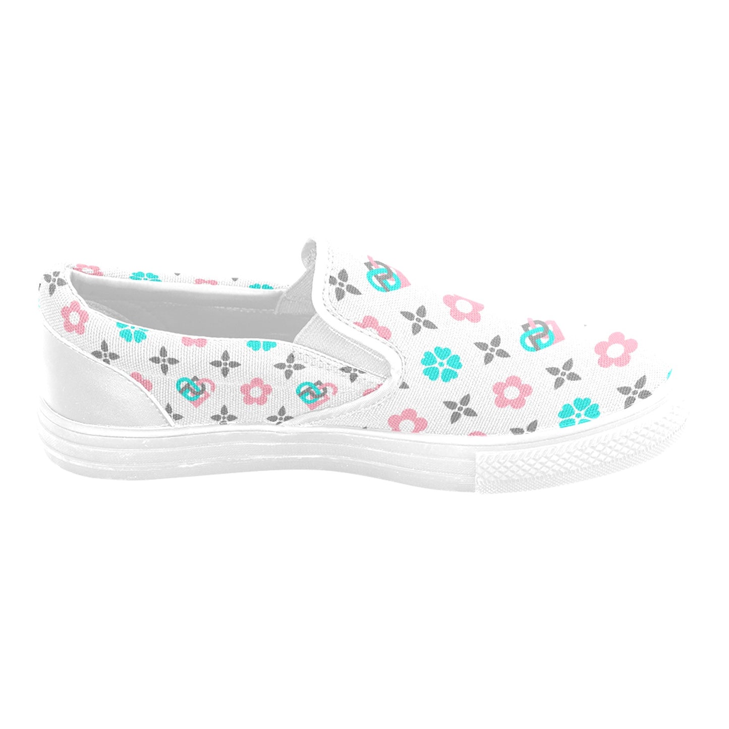 Slip-on Canvas Women's Shoes (Model 019) (Two Shoes With Different Printing)