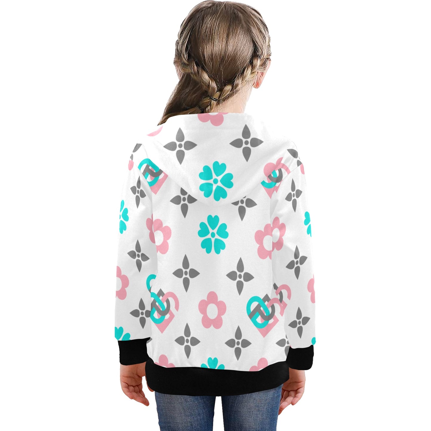 Sweater Big Girls' Zip Up Hoodie (H58)